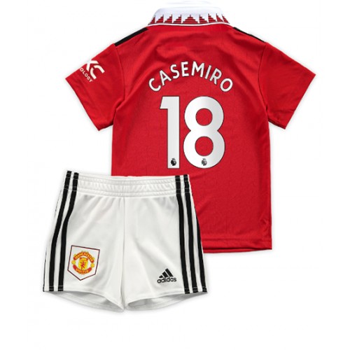 Fotbalové Dres Manchester United Casemiro #18 Dětské Domácí 2022-23 Krátký Rukáv (+ trenýrky)
